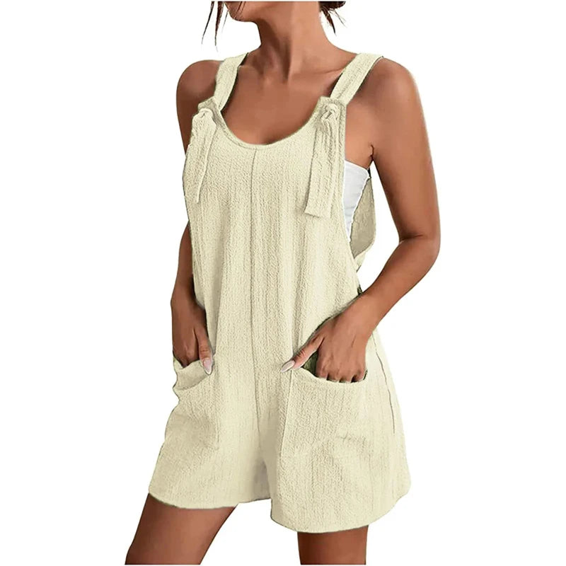 Women's Tie-Strap Romper W/ Pockets