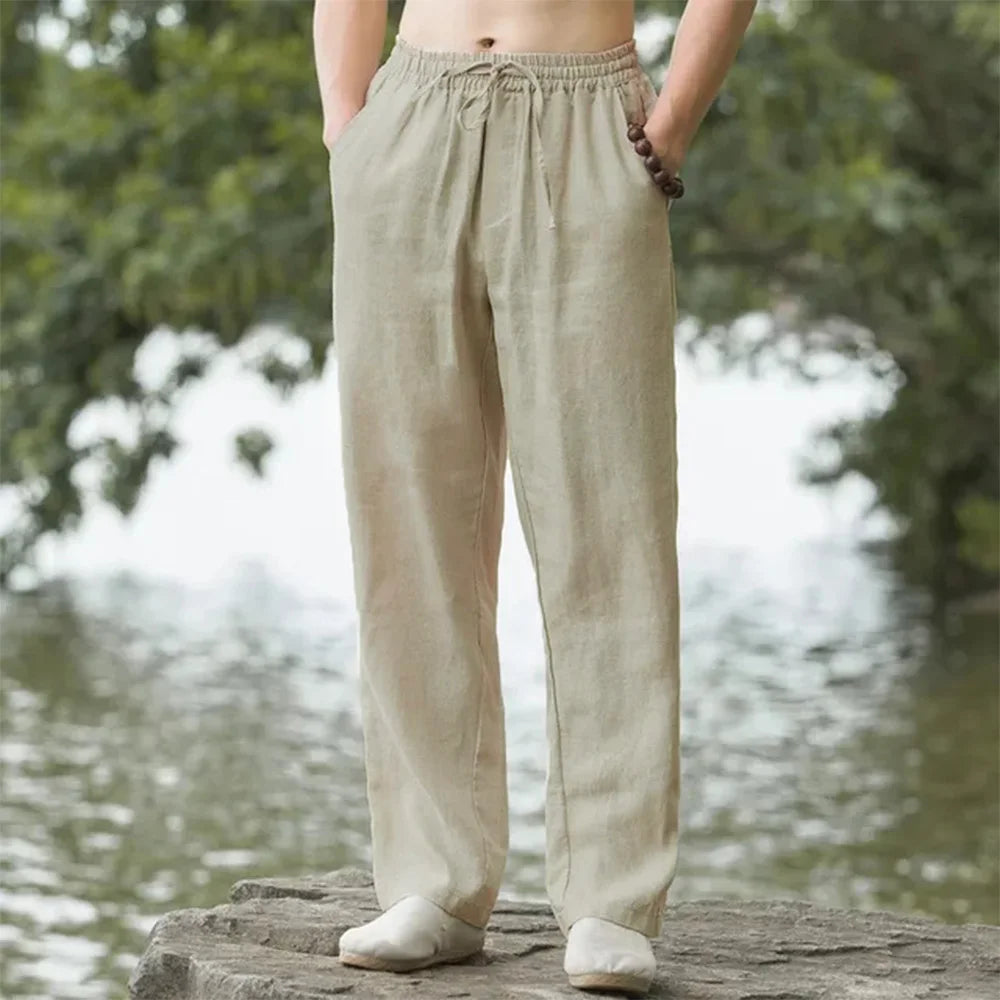 Men's Linen Blend Drawstring Pants