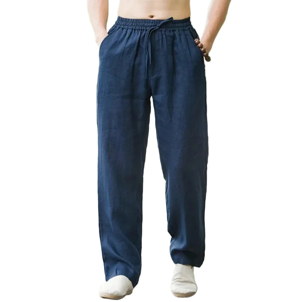 Men's Linen Blend Drawstring Pants